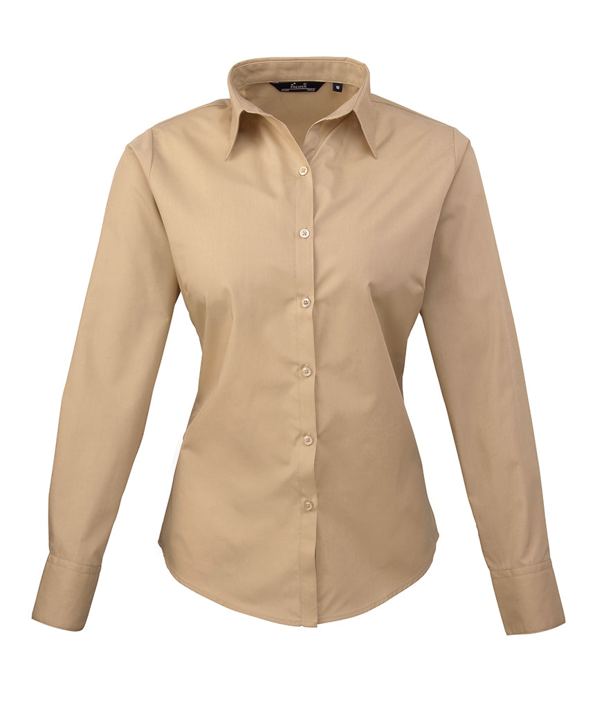 Premier Ladies Long Sleeve Blouse (sizes 26 to 30) - PR300
