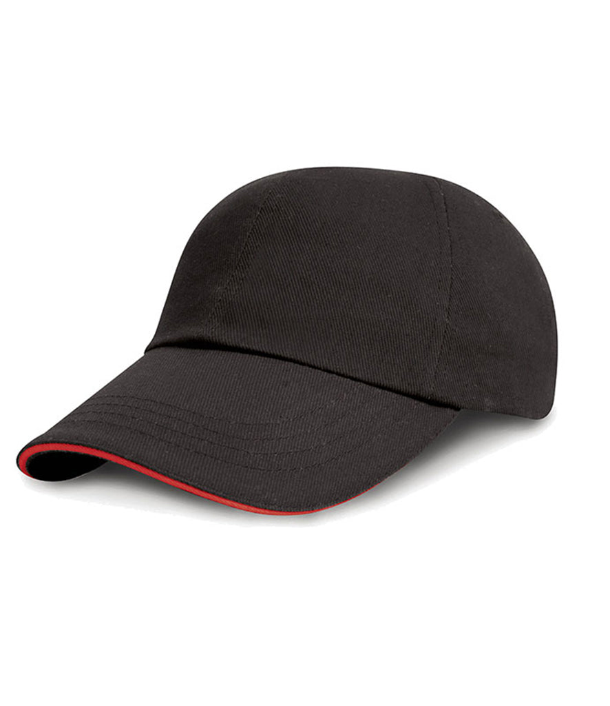 Result Kid's Low Profile Heavy Brushed Cotton Cap with Sandwich Peak