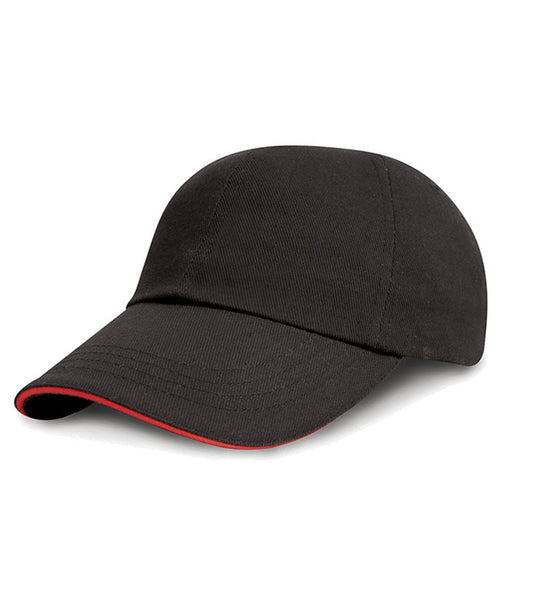 Result Kid's Low Profile Heavy Brushed Cotton Cap with Sandwich Peak