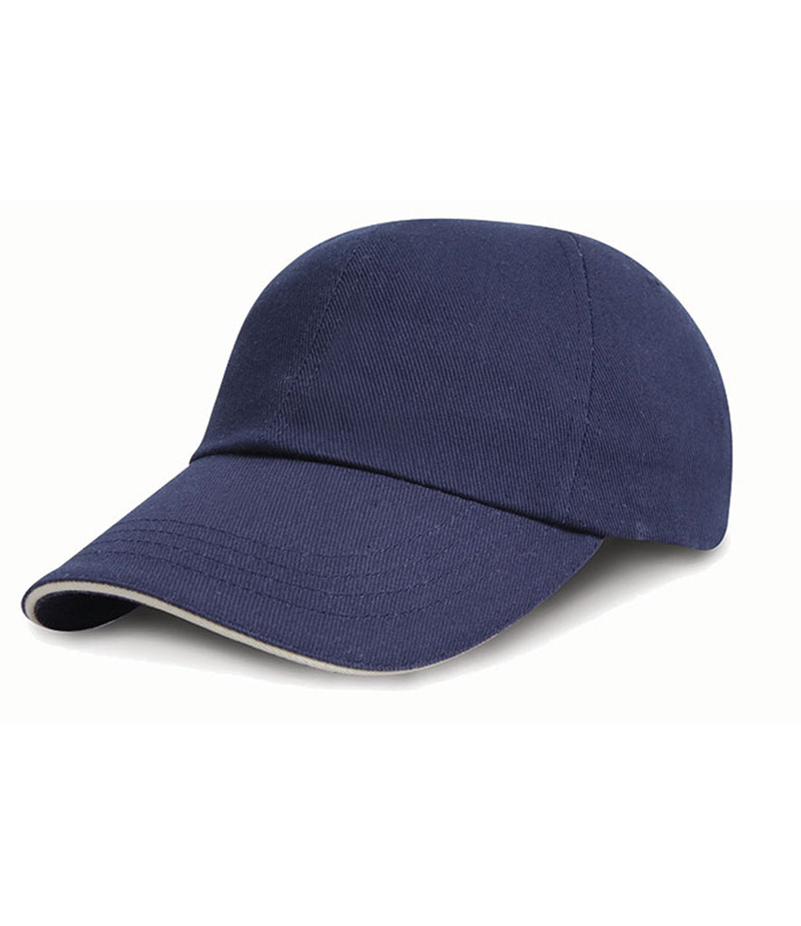 Result Kid's Low Profile Heavy Brushed Cotton Cap with Sandwich Peak