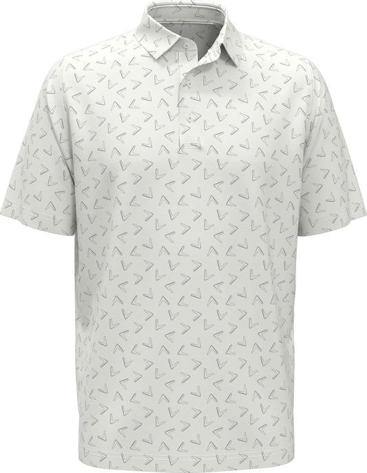 Callaway all over large chev printed polo shirt