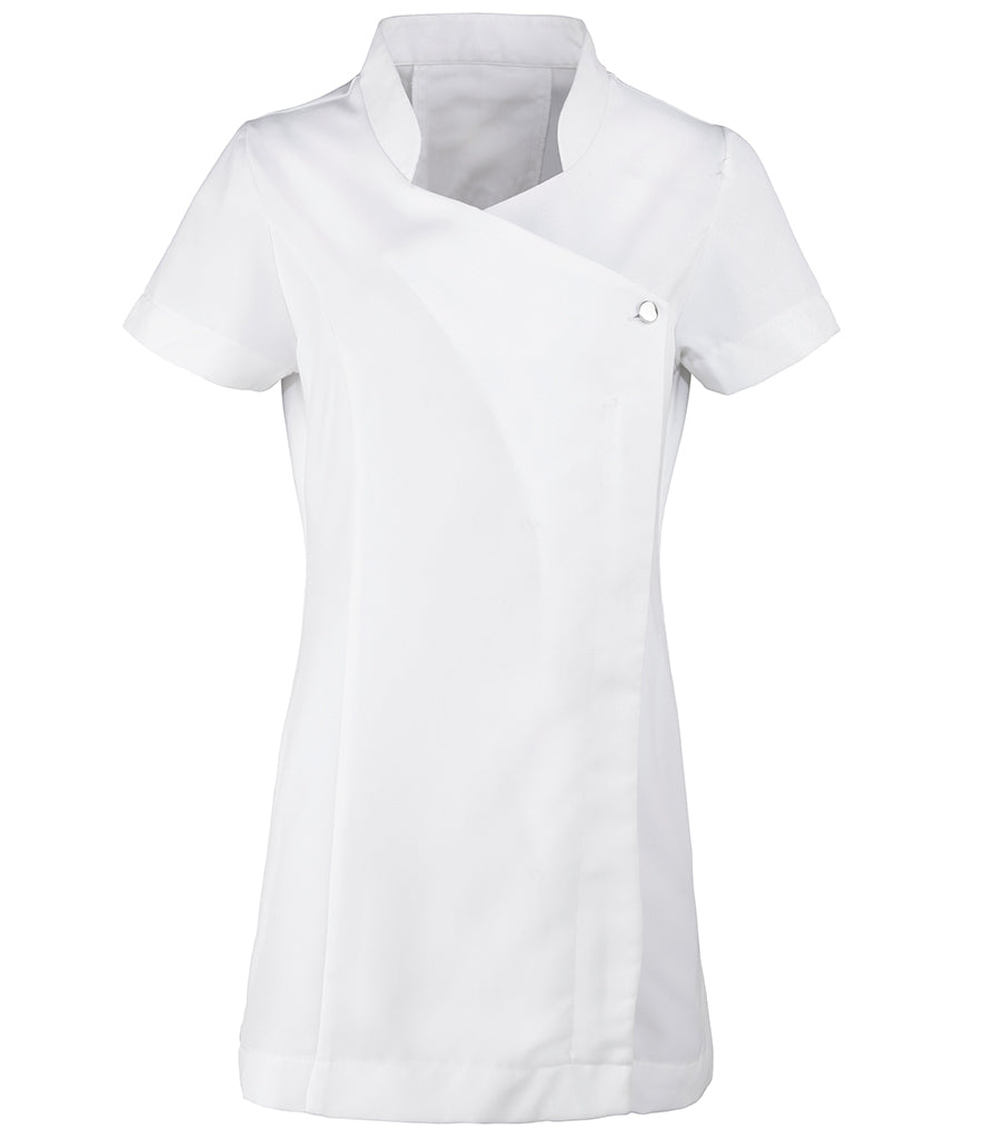Premier Ladies Blossom Short Sleeve Tunic (White)