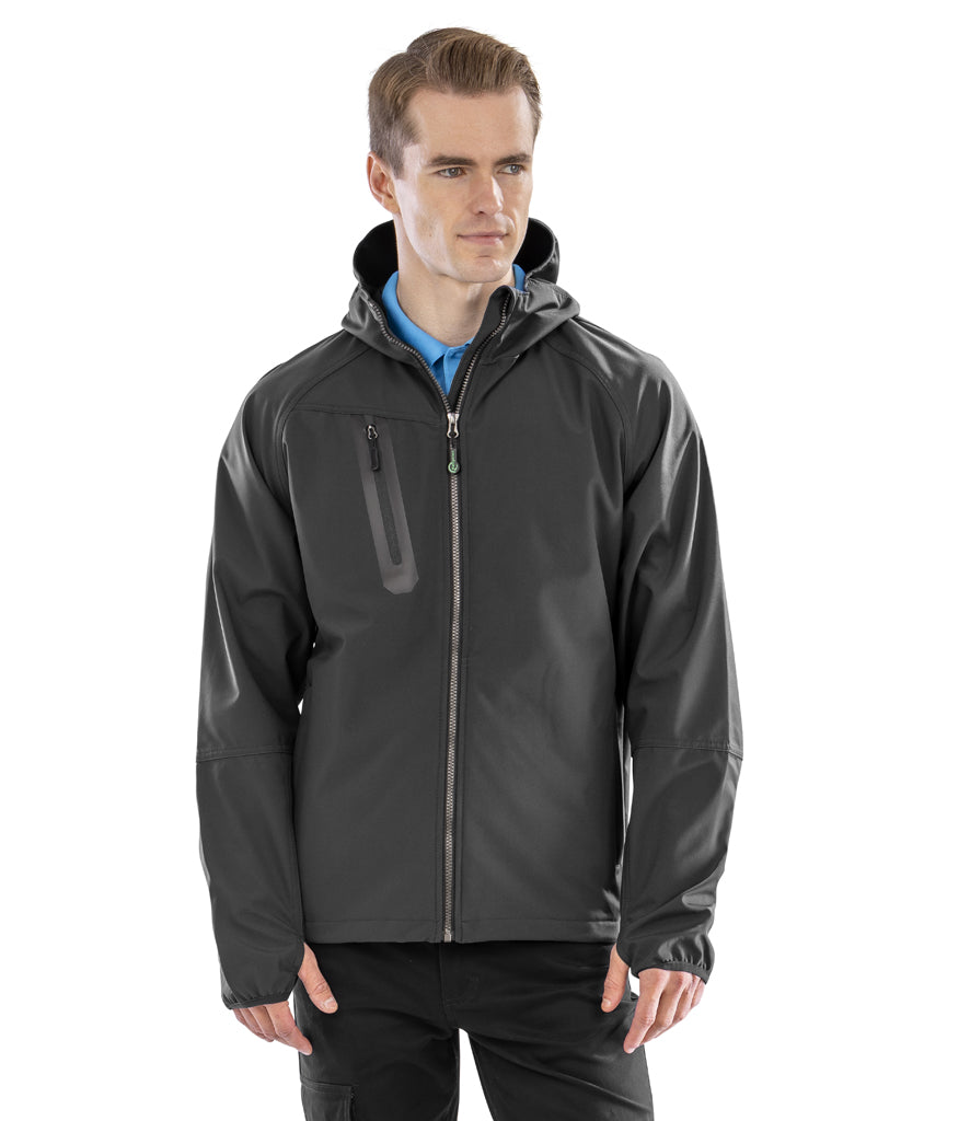 Result Recycled Three Layer Printable Hooded Soft Shell Jacket
