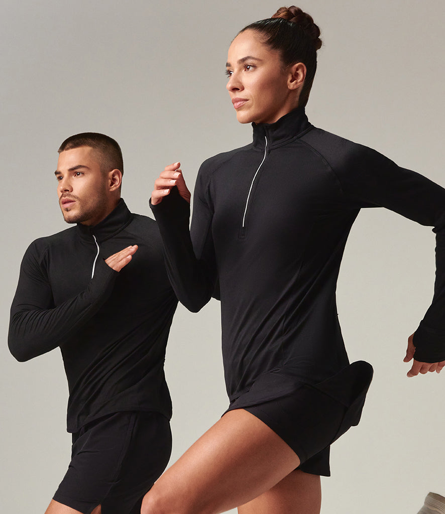 Tombo Long Sleeve Zip Neck Performance Top